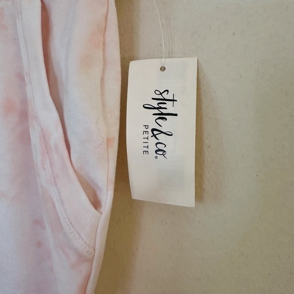 NWT style & co. Petite coral tie dye woman’s jogger terry sweatpants size LP - Picture 4 of 7